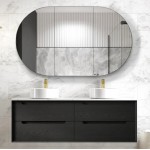 Byron Black Oak Wall Hung Vanity 1500 Cabinet Only